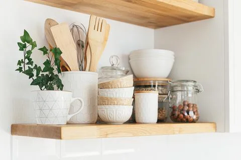 Eco friendly kitchen, zero waste home concept Stock Photos