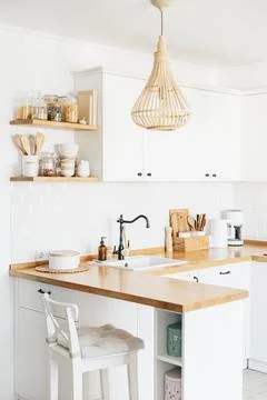 Eco friendly kitchen, zero waste home concept Stock Photos