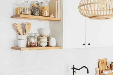 Eco friendly kitchen, zero waste home concept Stock Photos