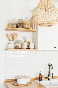 Eco friendly kitchen, zero waste home concept Stock Photos