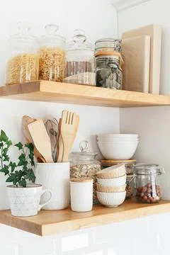 Eco friendly kitchen, zero waste home concept Stock Photos
