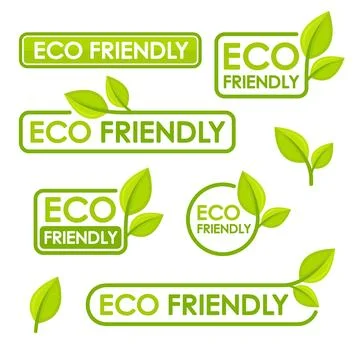 Eco Friendly Label Set. Ecology Natural Food Icons, Vector Иллюстрация