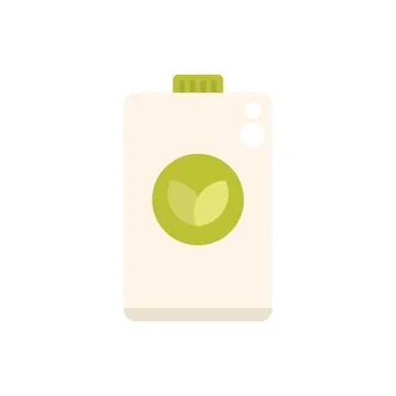 Eco friendly laundry detergent packaging with green leaves logo Stock Illustration