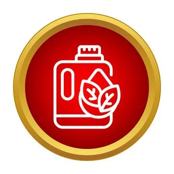 Eco friendly laundry detergent packaging with green leaves icon Illustrazione stock
