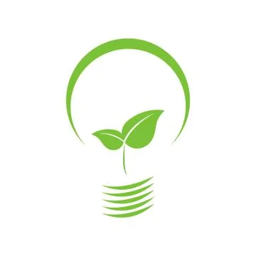 Eco-Friendly Leaf Bulb Stock Illustration