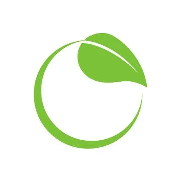 Eco-Friendly Leaf Circle Swoosh Stock Illustration