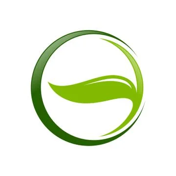 Eco Friendly Leaf Circle Symbol Design Stock Illustration