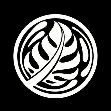 Eco Friendly Leaf Circular Badge Minimal Icon Stock Illustration