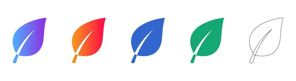 Eco Friendly Leaf Icons Representing Nature and Environmental Concepts Stockillustratie