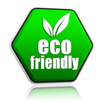 Eco friendly with leaf sign in green button Stock Illustration