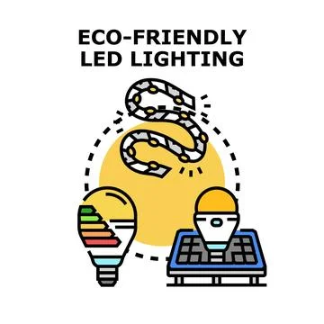 Eco friendly led lighting illuminating sustainable energy concepts Stock Illustration