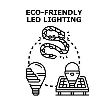 Eco friendly led lighting illuminating sustainable energy concepts Stock Illustration
