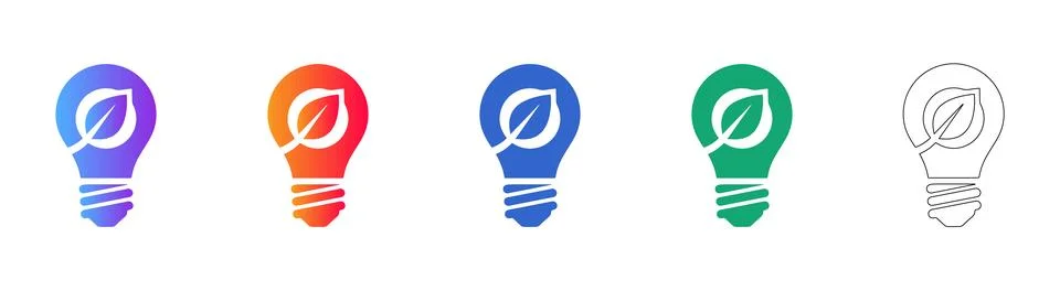 Eco Friendly Light Bulb Concept Icons Stock Illustration