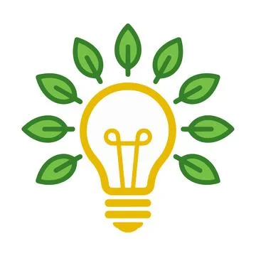Eco friendly light bulb with green leaves vector Stock Illustration