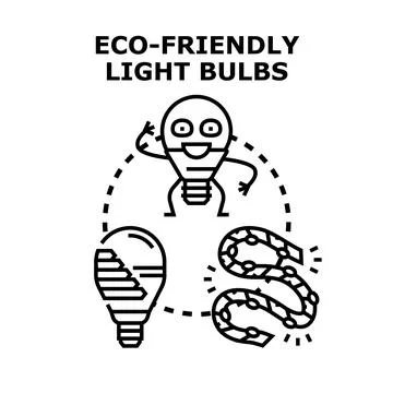 Eco friendly light bulbs saving energy concept Stock Illustration
