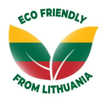 Eco friendly from Lithuania badge. Stock Illustration