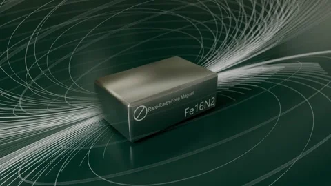 Eco-friendly magnet technology using iron nitrite for sustainability. Stock Footage 266201970