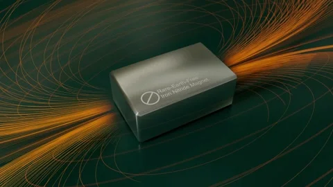 Eco-friendly magnet technology using iron nitrite for sustainability. Stock Footage 266201983