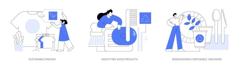 Eco-friendly materials abstract concept vector illustrations. Stock Illustration