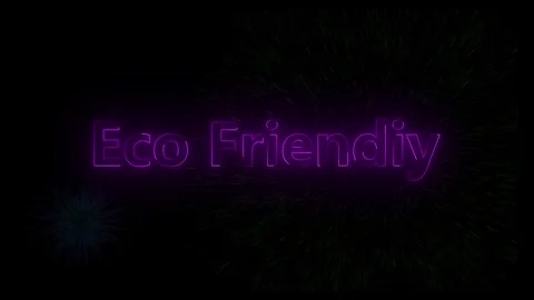 Eco friendly neon text animation with abstract background for sustainability pro Stock Footage 318098930