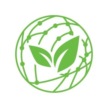 Eco Friendly Network Globe Icon Stock Illustration