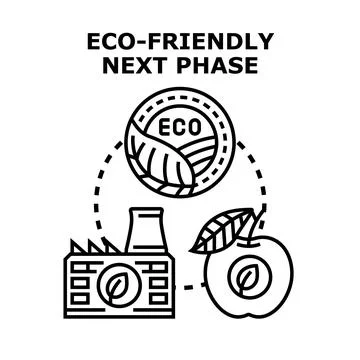 Eco friendly next phase concept demonstrating sustainable production Stock Illustration