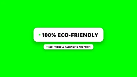 Eco-Friendly Packaging Adoption Progress Counter on Green Background Video stock 347626435