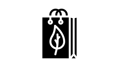 Eco friendly packaging glyph icon animation Stock Footage 326728649