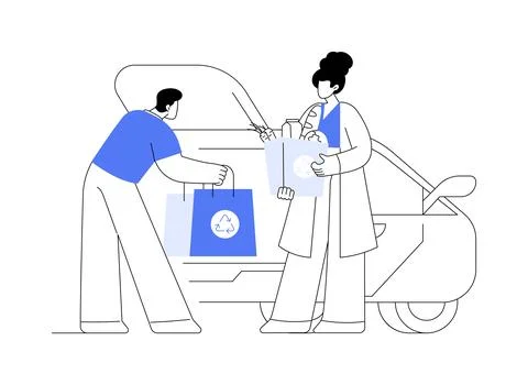 Eco-friendly packaging isolated cartoon vector illustrations. Ilustración de archivo