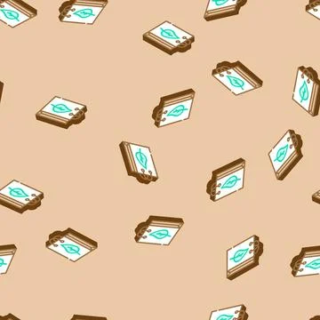 Eco friendly packaging isometric icon seamless pattern Stock Illustration