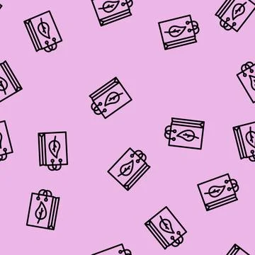 Eco friendly packaging line vector seamless pattern 스톡 일러스트