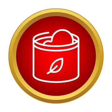 Eco friendly paint bucket icon with leaf symbol Illustrazione stock