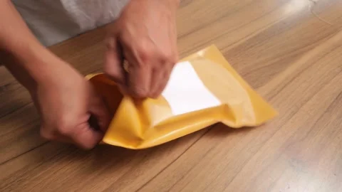 Eco Friendly Parcel Packing Hands Using Recycled Paper for Shipping 스톡 동영상 327902296