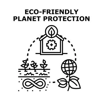 Eco friendly planet protection concept illustrating sustainable living Stock Illustration