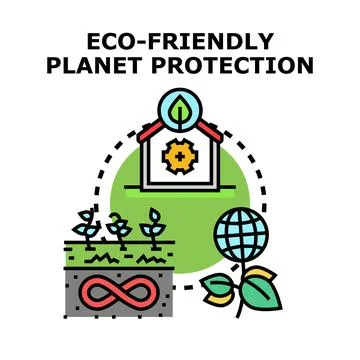 Eco friendly planet protection concept illustrating sustainable living Stock Illustration