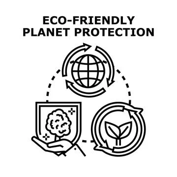 Eco friendly planet protection concept with global sustainability Stock Illustration