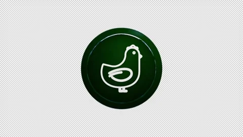 Eco-Friendly Poultry Farm Icon Animation – Seamless Chicken Loop Stock Footage 329909892