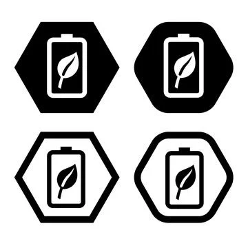 Eco-friendly power battery flat icon vector illustration symbol. Stock Illustration