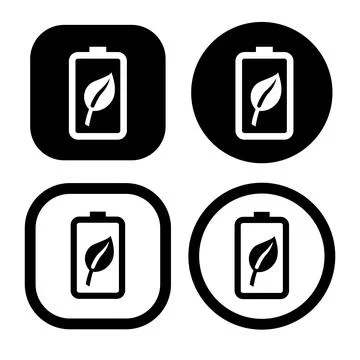 Eco-friendly power battery flat icon vector illustration symbol. Illustrazione stock