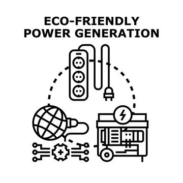 Eco friendly power generation concept illustration Stockillustratie