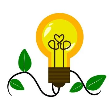 Eco-friendly power light bulb vector illustration. Growth and innovation Stock Illustration