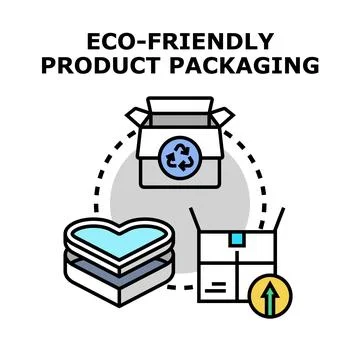 Eco friendly product packaging concepts for sustainable business Stock Illustration