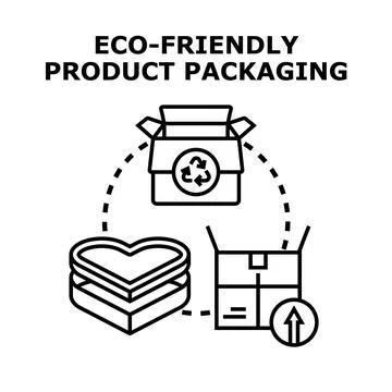 Eco friendly product packaging concepts for sustainable business Stock Illustration