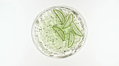 Eco friendly products on white background with green Aloe vera. Gel, fluid Stock Footage 226208772