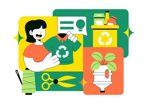 Eco Friendly Recycled Material Design Vector Illustration Featuring Circula.. Illustrazione stock