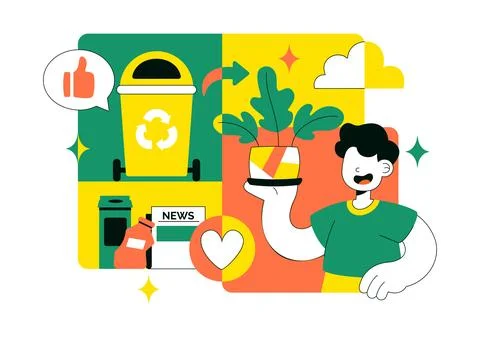 Eco Friendly Recycled Material Design Vector Illustration Featuring Circula.. Illustrazione stock