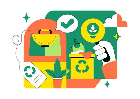 Eco Friendly Recycled Material Design Vector Illustration Featuring Circula.. Illustrazione stock