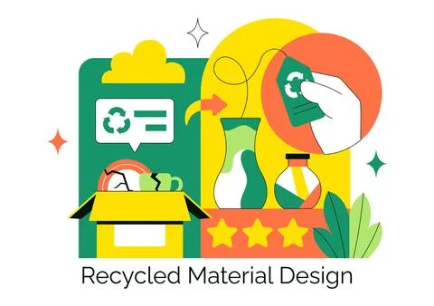Eco Friendly Recycled Material Design Vector Illustration Featuring Circula.. Illustrazione stock