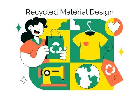 Eco Friendly Recycled Material Design Vector Illustration Featuring Circula.. Illustrazione stock