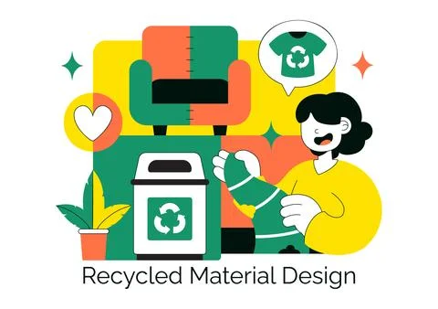 Eco Friendly Recycled Material Design Vector Illustration Featuring Circula.. Stock Illustration
